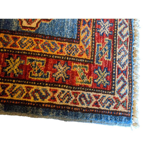 89 x 61 cm Kazak Blue Small Rug - Rugoutlet