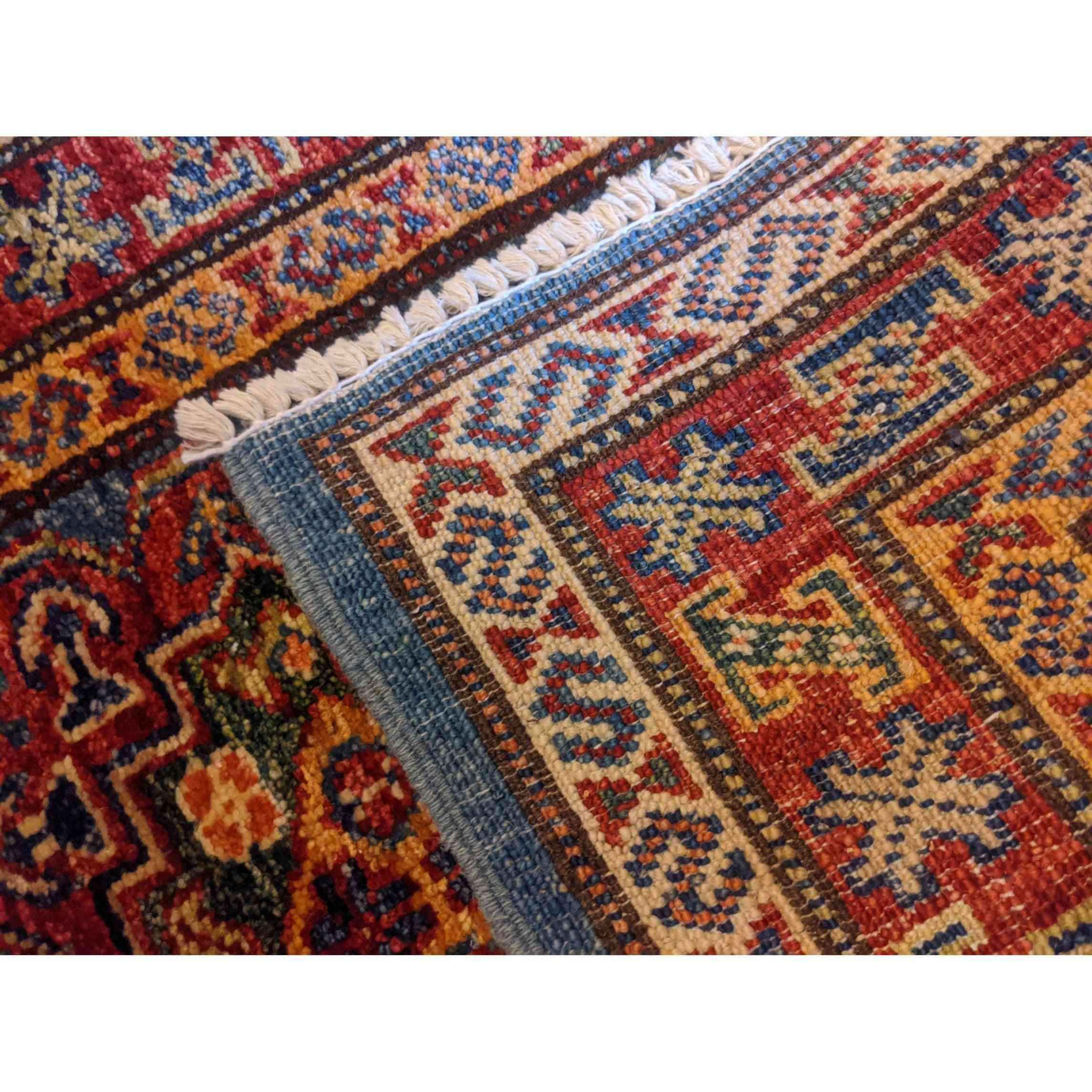 89 x 61 cm Kazak Modern Blue Small Rug - Rugmaster