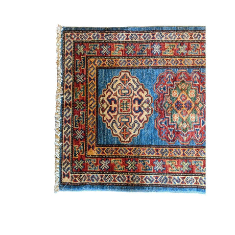 89 x 61 cm Kazak Blue Small Rug - Rugoutlet