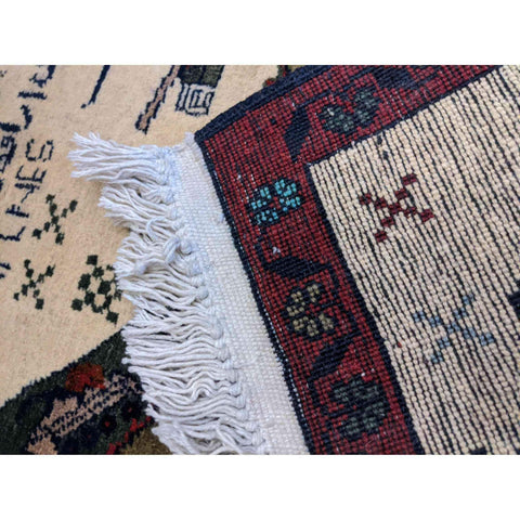 89 x 62 cm Afghan War Design Tribal Grey Small Rug - Rugoutlet