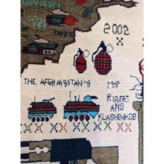 afghan war rug, grenades and tanks
