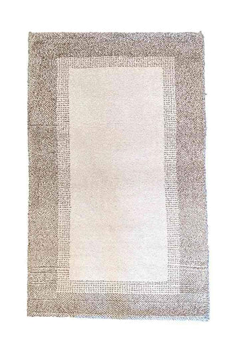 90 x 150 cm White Grey Handmade Natural Dye Small Rug - Rugoutlet