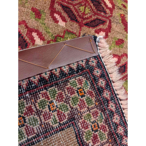 90 x 50 cm Persian Baluch Geometric Yellow Small Rug - Rugoutlet