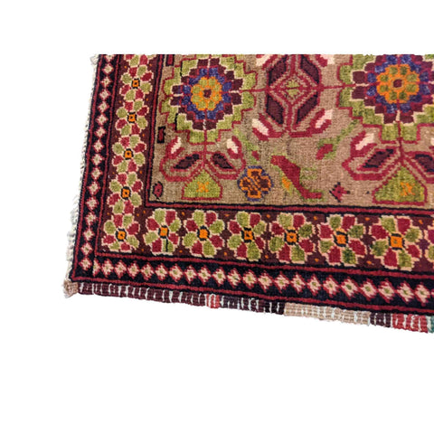 90 x 50 cm Persian Baluch Geometric Yellow Small Rug - Rugmaster
