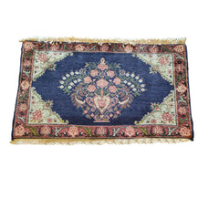 90 x 60 cm kashan Traditional Blue Rug - Rugmaster