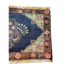 90 x 60 cm kashan Traditional Blue Rug - Rugoutlet