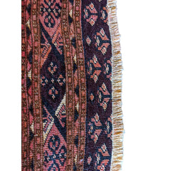 90 x 60 cm Old Turkaman Tribal Red Small Rug - Rugmaster
