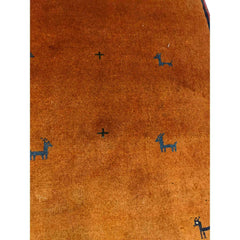 90 x 60 cm Persian Gabbeh Tribal Brown Rug - Rugmaster