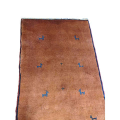 90 x 60 cm Persian Gabbeh Tribal Brown Rug - Rugmaster