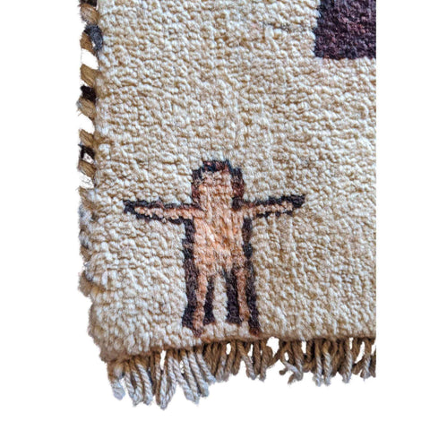 90 x 60 cm Persian Gabbeh Tribal White Rug - Rugoutlet