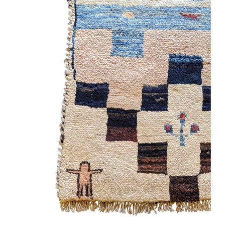 90 x 60 cm Persian Gabbeh Tribal White Rug - Rugoutlet