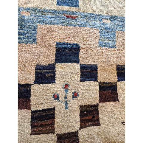 90 x 60 cm Persian Gabbeh Tribal White Rug - Rugoutlet