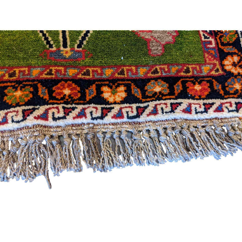 90 x 60 cm yalameh Tribal Green Rug - Rugoutlet