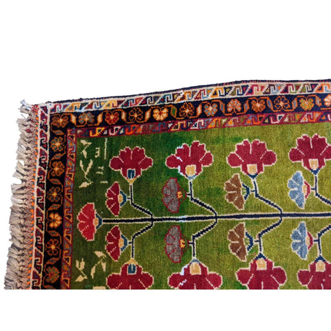 90 x 60 cm yalameh Tribal Green Rug - Rugoutlet