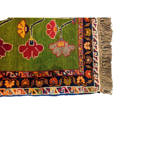 90 x 60 cm yalameh Tribal Green Rug - Rugoutlet