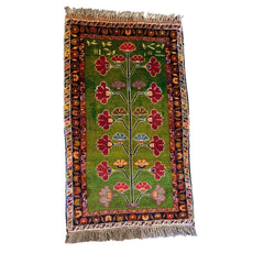 90 x 60 cm yalameh Tribal Green Rug - Rugmaster