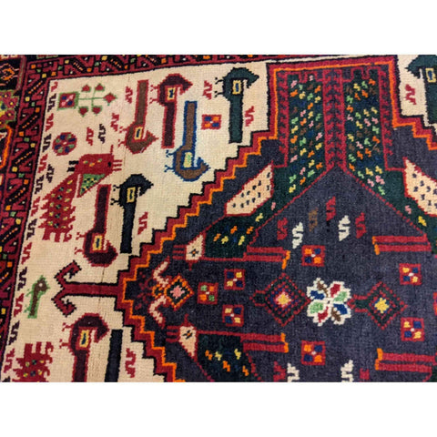 90 x 80 cm Persian Baluch Traditional Red Small Rug - Rugoutlet