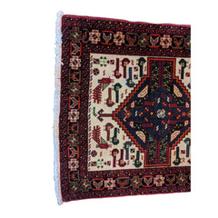 90 x 80 cm Persian Baluch Traditional Red Small Rug - Rugmaster