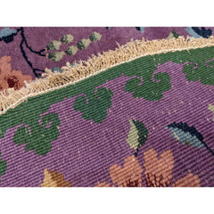 90 x 90 cm Chinese Round Purple Small Rug - Rugmaster