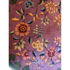 90 x 90 cm Chinese Round Purple Small Rug - Rugmaster