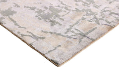 90 x 90 cm Indian Viscose Beige Rug-No. 1, Mix - Rugmaster