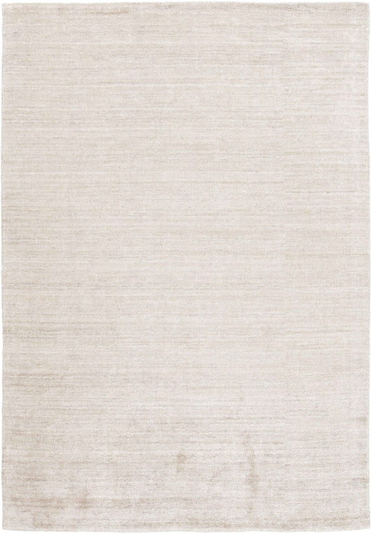 90x60 cm Indian Viscose Beige Rug-Robusto, Steel - Rugoutlet