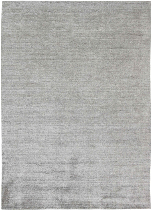 90x60 cm Indian Viscose Black Rug-5971A, White - Rugoutlet