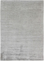 90x60 cm Indian Viscose Black Rug-5971A, White - Rugoutlet