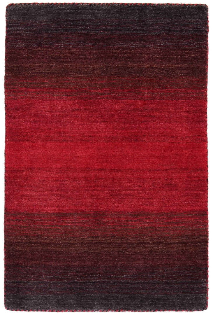 90x60 cm wool Black Rug-HLC200111, Dark Brown Multi - Rugoutlet