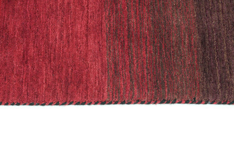 Wool Red & Black Colour Hand-knotted Rug – Design 2