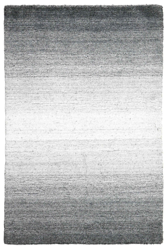 90x60 cm wool/Viscose Black Rug-Blau, Blue - Rugoutlet