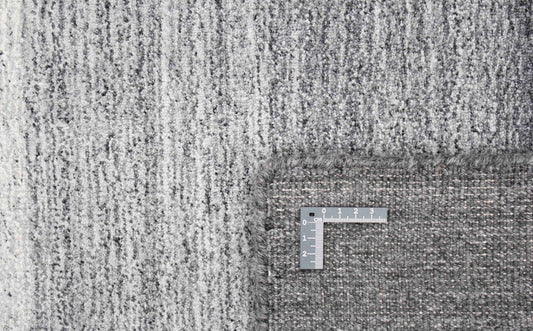 90 x 90 cm Indian Wool/Viscose Black Rug-Blau, Blue - Rugmaster