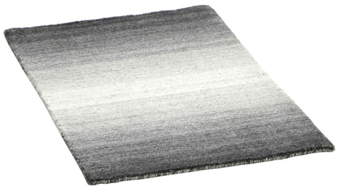 90x60 cm wool/Viscose Black Rug-Blau, Blue - Rugoutlet