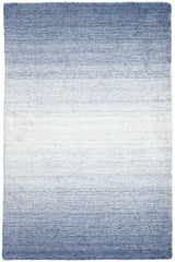 90x60 cm  Indian Wool/Viscose Blue Rug-Blau, Blue