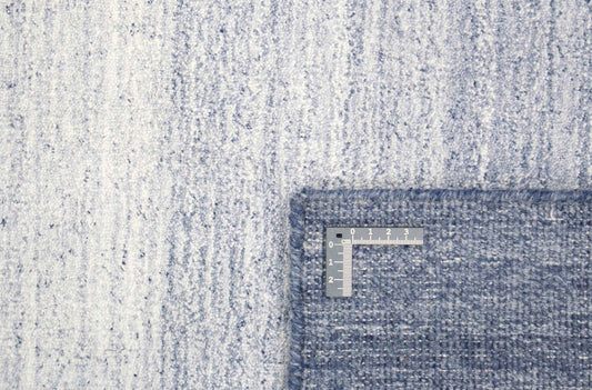 90 x 90 cm Indian Wool/Viscose Blue Rug-Blau, Blue - Rugmaster