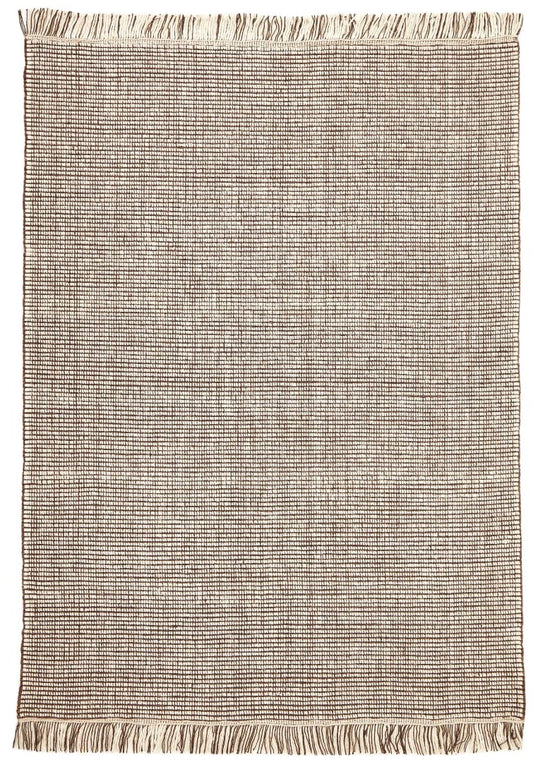 90x60 cm wool multicolour Rug-5971A, Brown White - Rugoutlet