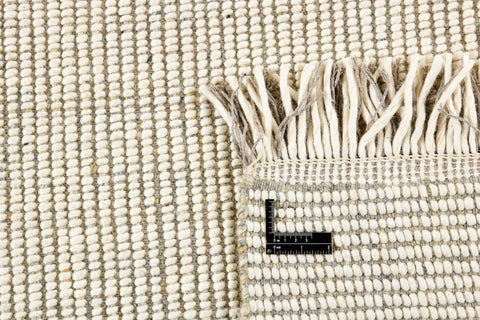 Wool Beige & White Colour Hand-knotted Rug – Design 3