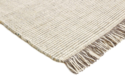Wool Beige & White Colour Hand-knotted Rug – Design 3