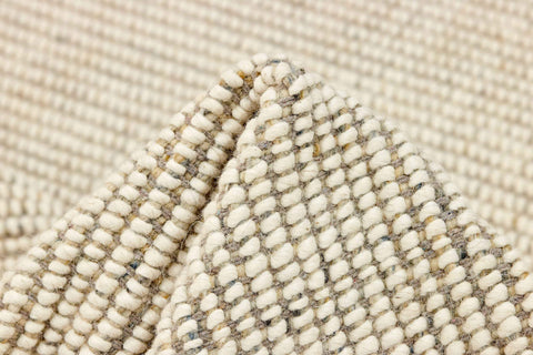 Wool Beige & White Colour Hand-knotted Rug – Design 3