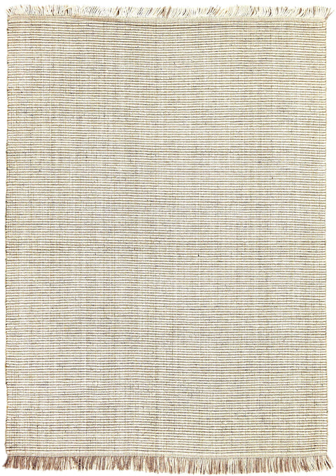 Wool Beige & White Colour Hand-knotted Rug – Design 3