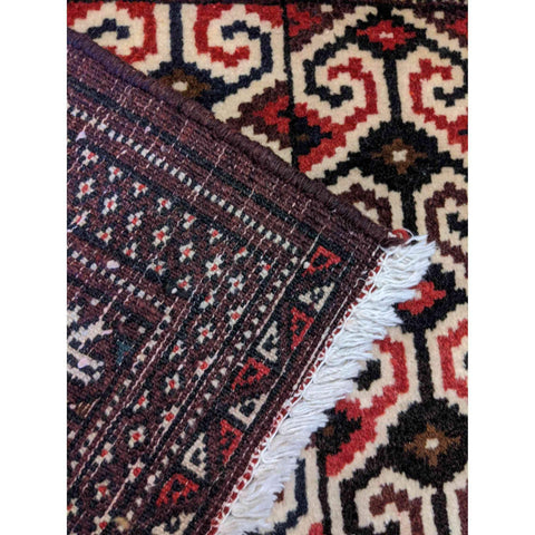92 x 51 cm Turkomen Tribal Brown Rug - Rugoutlet