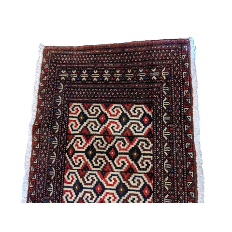 92 x 51 cm Turkomen Tribal Brown Rug - Rugoutlet