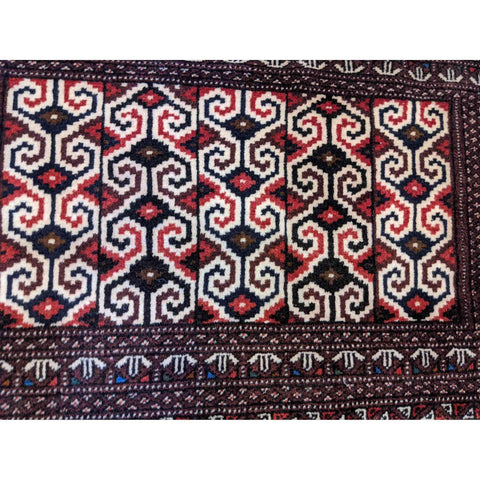 92 x 51 cm Turkomen Tribal Brown Rug - Rugoutlet