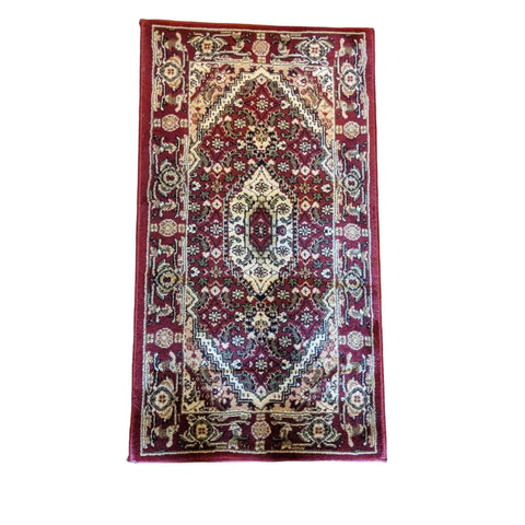 92 x 51 cm Turkomen Tribal Red Rug - Rugoutlet