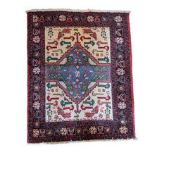 92 x 72 cm Persian Baluch Traditional Red Small Rug - Rugmaster