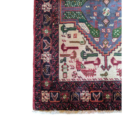 92 x 72 cm Persian Baluch Traditional Red Small Rug - Rugmaster