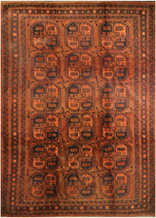 Antique Afghan Tribal Wool Rug 364 x 242 cm (11.94 x 7.94 ft)