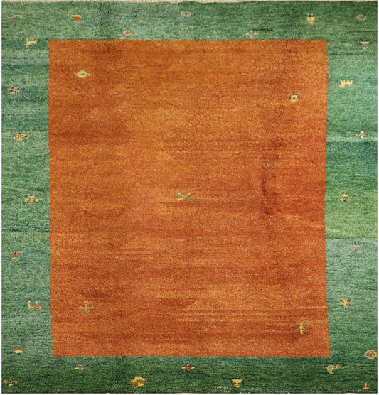 306x210cm Gabbeh Tribal Wool Rugs Hand Knotted Orange Green
