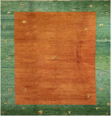 306x210cm Gabbeh Tribal Wool Rugs Hand Knotted Orange Green - Rugoutlet