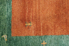 306x210cm Gabbeh Tribal Wool Rugs Hand Knotted Orange Green - Rugoutlet